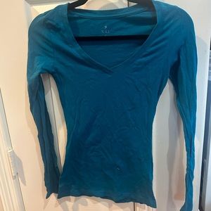 XXI Teal Long-sleeve V-neck